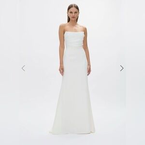 Rachel Gilbert Strapless Cream Gown